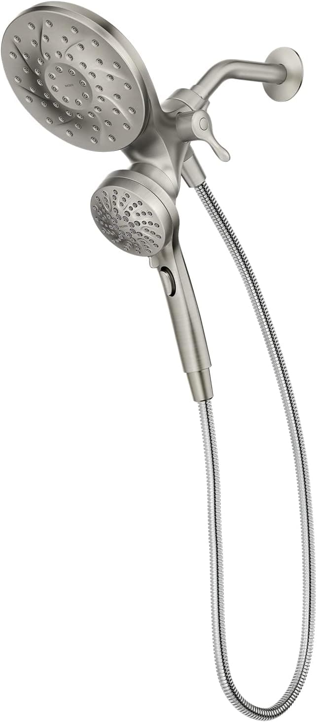 Moen Engage Magnetix Spot Resist Brushed Nickel Multi-Function Handshower and Rainshower Combo Featuring Magnetic Docking System, 26009SRN, Pack of 1