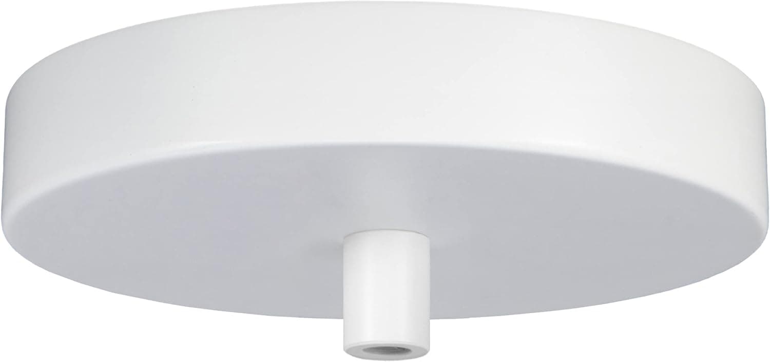 Flea Market Rx 6 Inch Pendant Canopy Kit with Lamp Cord Strain Relief 25 LB, Ceiling Light Plate Cover & All Mounting Hardware for Hanging Chandelier Lighting Fixtures - 1/4 IPS, Made in USA (White)