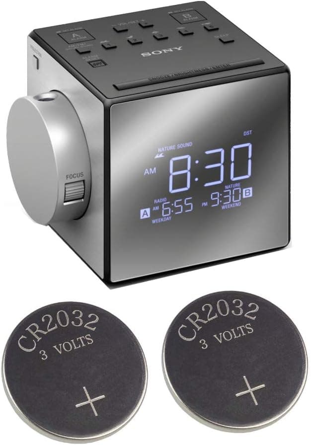 Sony ICFC1PJ Alarm Clock Radio w/ 2 Back-up 2032 Lithium Batteries