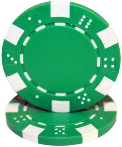 Brybelly Clay Composite Striped Dice 11.5-Gram Poker Chips (100-pack) - Blank Non-denominated Poker Chips - Custom Cash Games and Home Casino Poker Nights