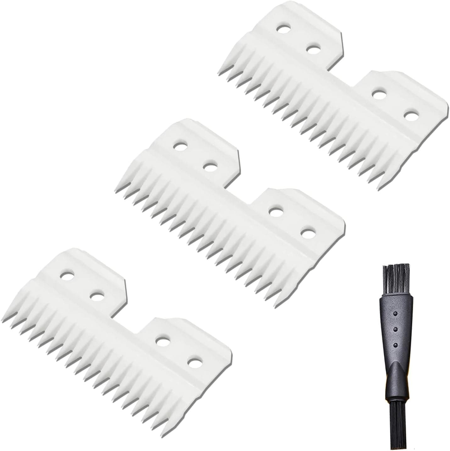 3 Pcs 18 Teeth Fast Feed Ceramic Replacement Blades compliable with Oster Fast Feed Clipper
