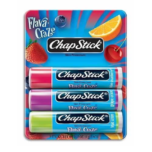 ChapStick Flava-Craze Classic Lip Balm, Triple Pack, SPF 4, Flava-Craze 3 ea