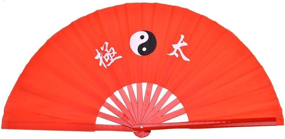 Alomejor Chinese Kung Fu Tai Chi Fan,Practice Performance Bamboo Fan for Martial Arts Fan Dragon Hand Fan