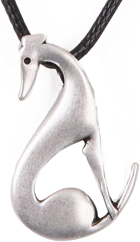 Paw Paw House Elegant Sitting Italian Greyhound Dog Necklace Animal Pendant I Love My Dog Memorial Gift Greyhound Rescue 1252 (10252)