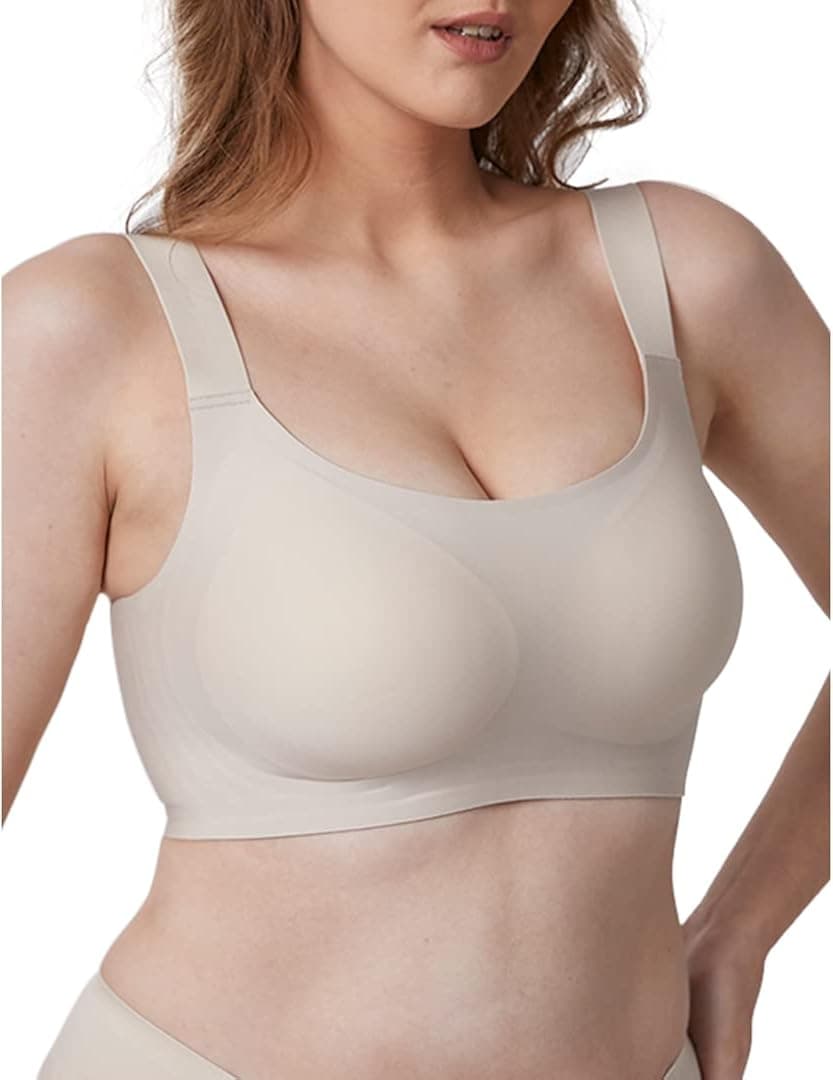 FORLEST Minimizer Bras for Women Full Coverage, Deep Cup Bra Hides Back Fat, Wireless Seamless Bras for Women No Underwire