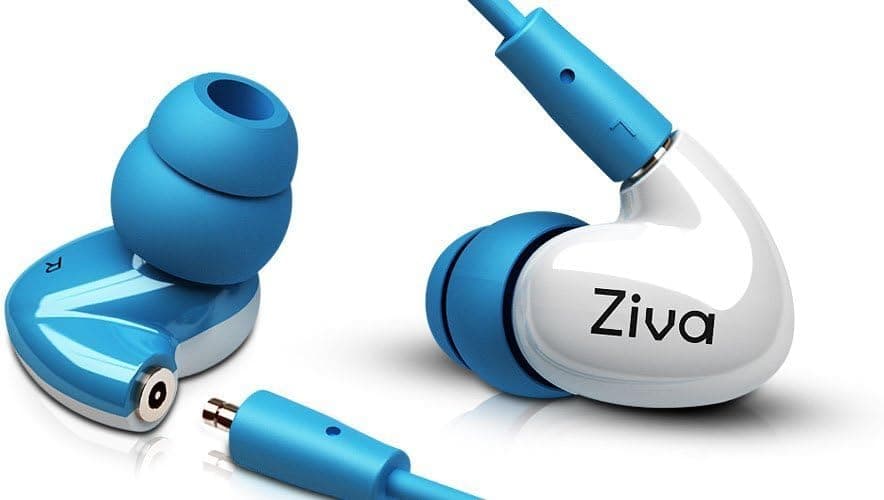 Ziva-Indulge Dual Dynamic Driver Detachable Cable Musician's in Ear Monitors -Wht/Blu