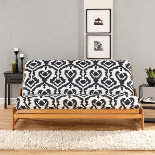 SureFit Ikat 1-Piece Futon Slipcover, Black/Ivory