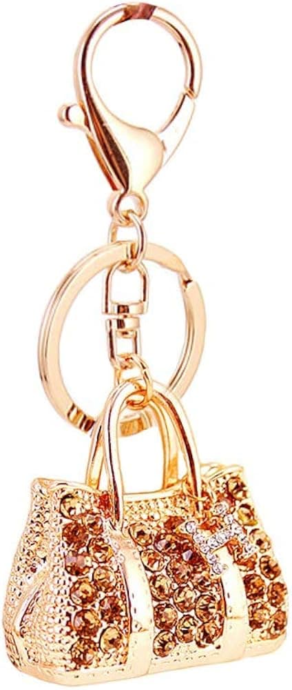 DYbaby Bling Bling Crystal Keychain Lovely Handbag Decoration Car Key Decoration for Womens and Girls
