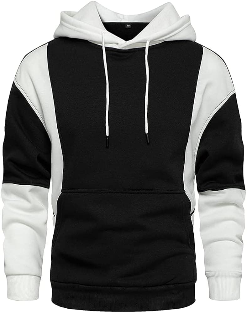 LBL Men's Hoodies Pullover Color Block Fleece Long Sleeve Sweatshirt with Pocket