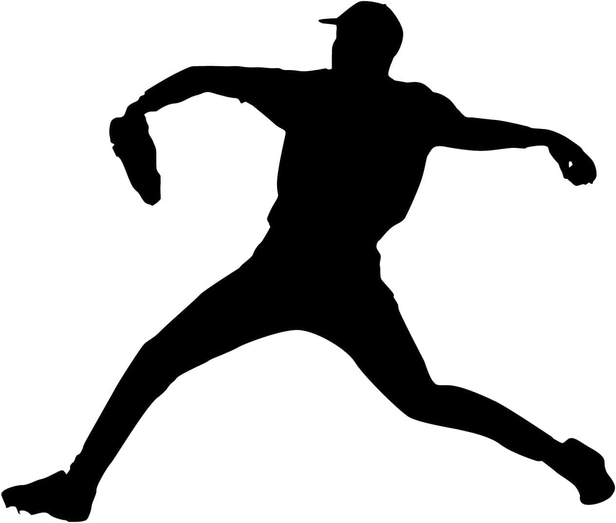 Baseball Wall Decal Sticker 29 - Sports Silhouette Decoration Mural - 12 in. Black