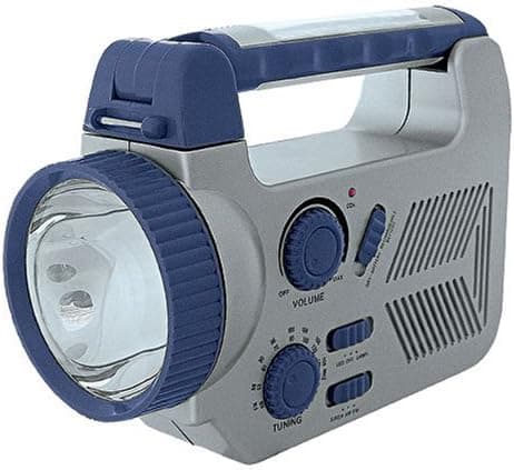 Solar Style SC006 Flashlight Sure Power Solar Radio, Accessory Charger, amp; Emergency Light Blue and Gray