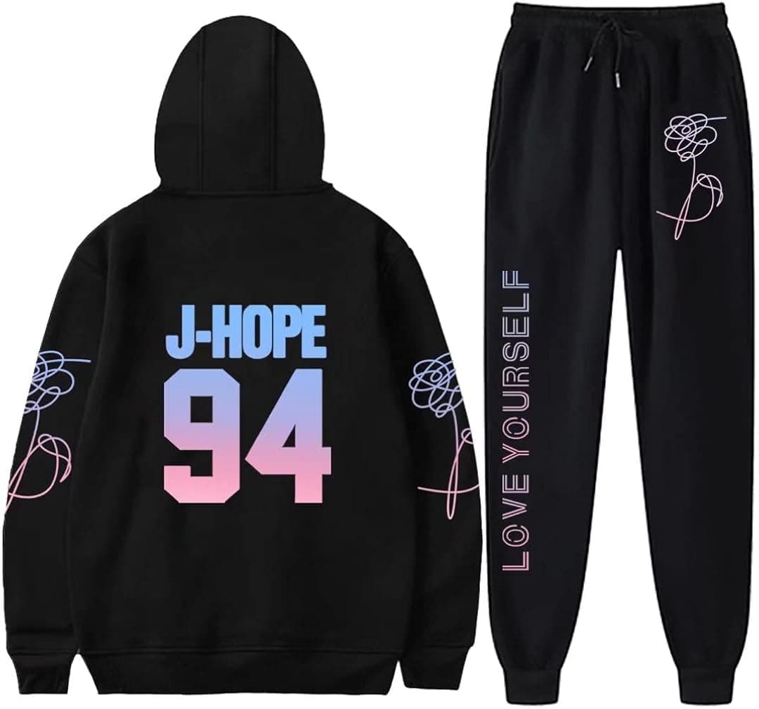 Dolpind Kpop Hoodie Love Yourself Suga Jimin Jung Kook V Rap Jin Sweatshirt Pants 2pc Set Merchandise