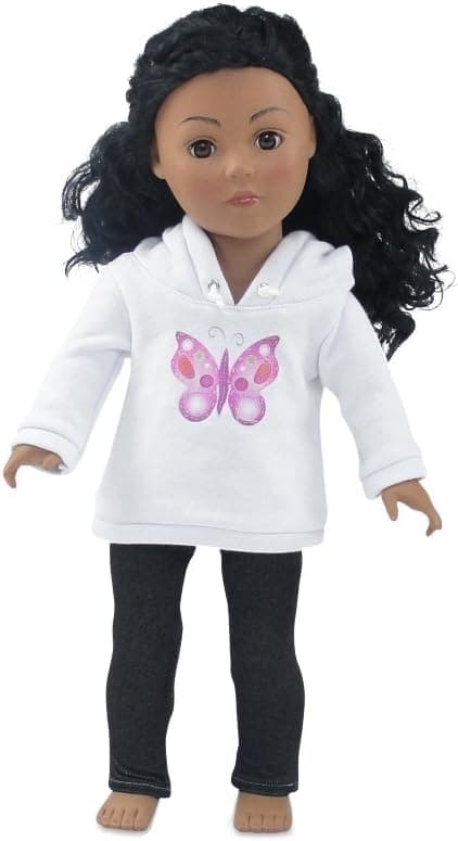 Emily Rose 18 Inch Doll Hooded Sweatshirt and Jeans 18" Doll Casual Outfit | Gift Boxed! | Compatible with 18-in American Girl Dolls