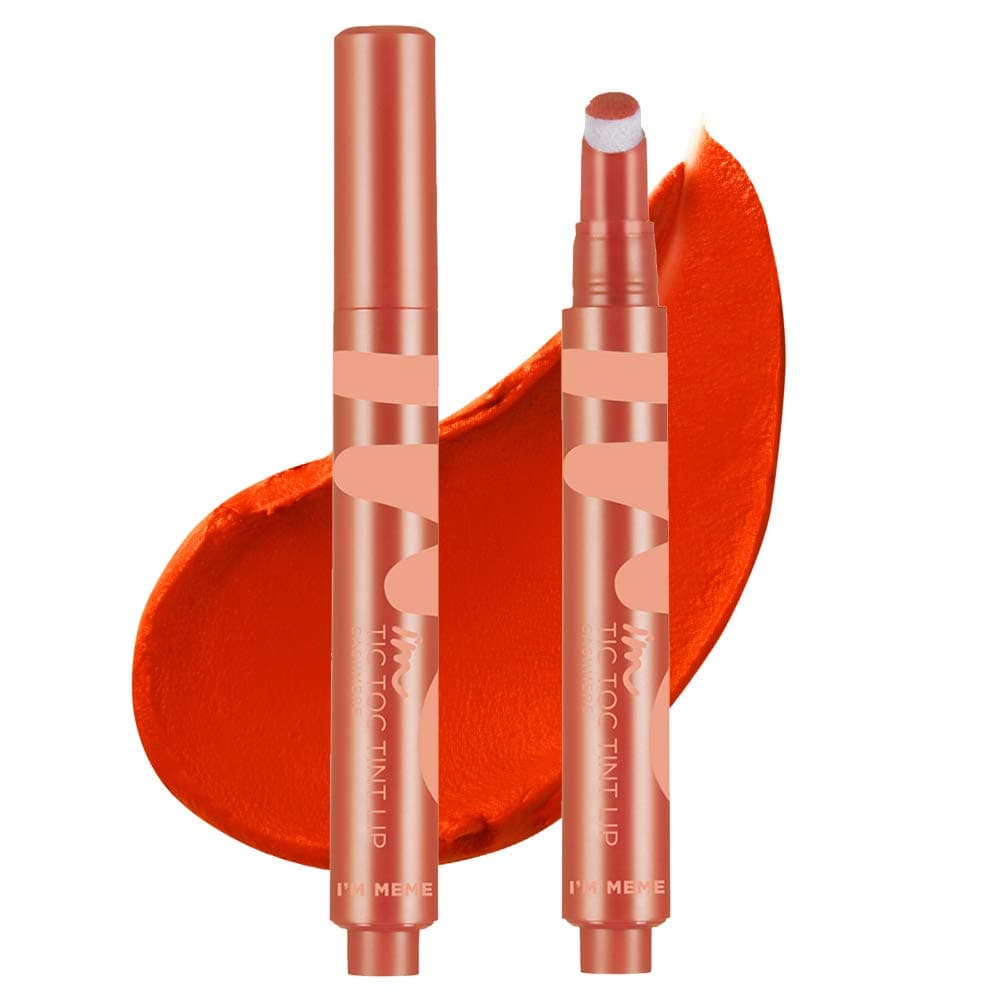 I'M MEME I'M Tictoc Tint Lip Cashmere | Soft Matte Finish Lipstick | 012 Orange Blush Blouson | K-Beauty | Vegan