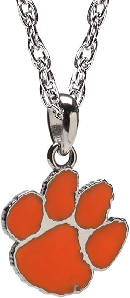 Stone Armory Clemson Orange PAW Charm Pendant Necklace - Stainless Steel