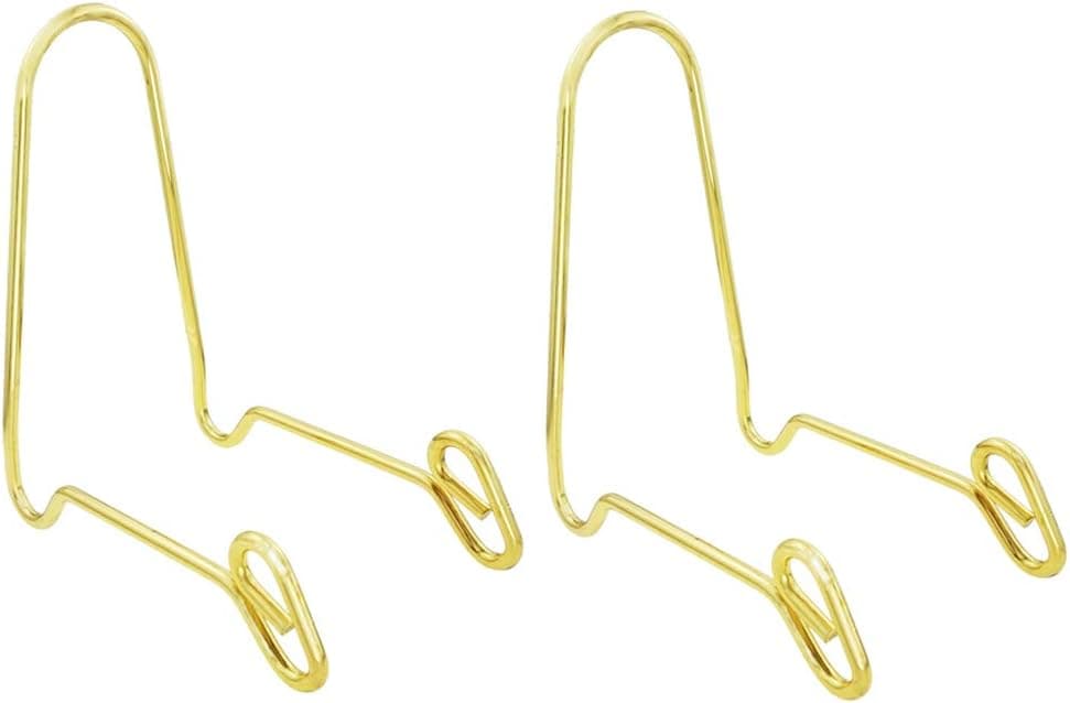 Artliving (2 Pack Gold Display Stand Easel Iron Bowl Stands for Display Medium Deep Bowls, Platters and Deep Dishes