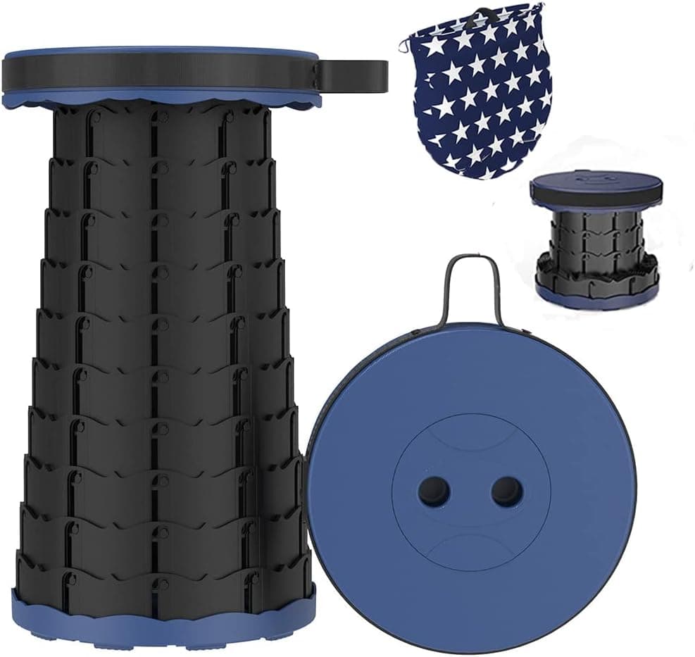 bicobi Telescoping Stool Portable Folding Stool,Retractable Stool with Backpack,Camping Stools Sturdy and Lightweight Collapsible Stool,for Outdoor Hiking BBQ,Max Load 440lb