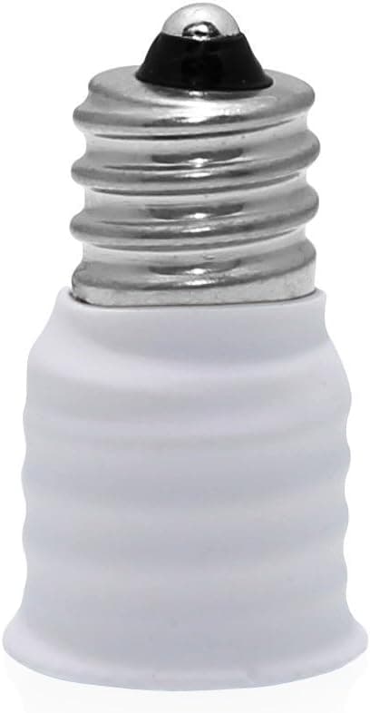 (Pack of 5) E12 to E14 Adapter Converter, Candelabra Screw (E12) to Small Edison Screw (E14) Socket Reducer (White)