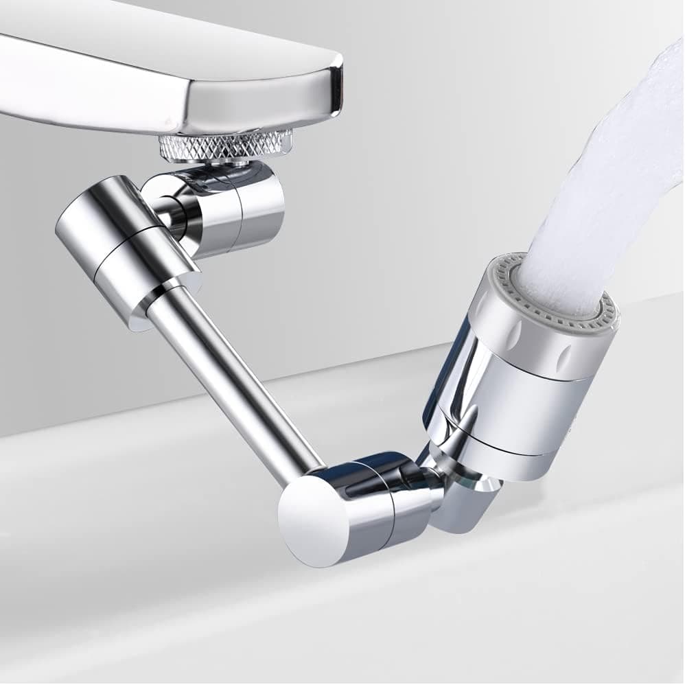HAOMIAO1800°Universal Rotating Faucet Extender Large Angle Rotating Robot Arm Nozzle Faucet Adapter, Faucet Aerator, Splash Proof Filter Kitchen Faucet Extender, Faucet Bubbler