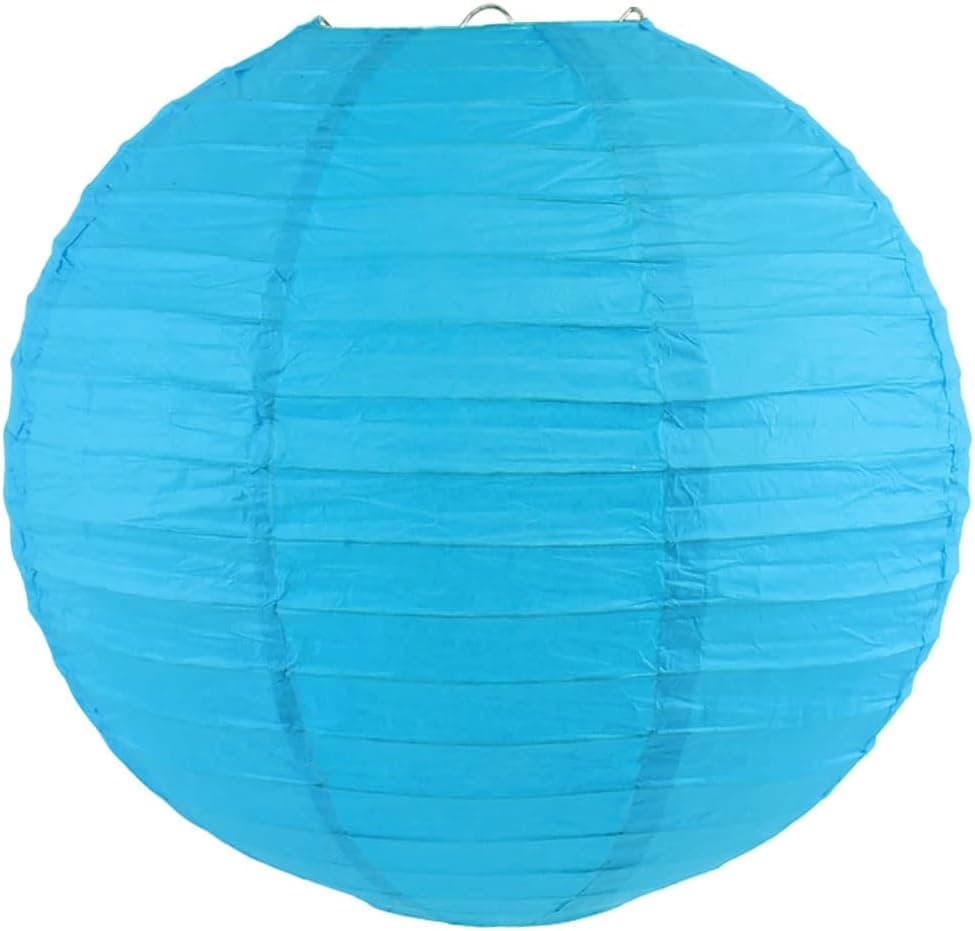 Just Artifacts 12-Inch Aquamarine Blue Round Chinese Japanese Paper Lantern (1pc, Aquamarine Blue)