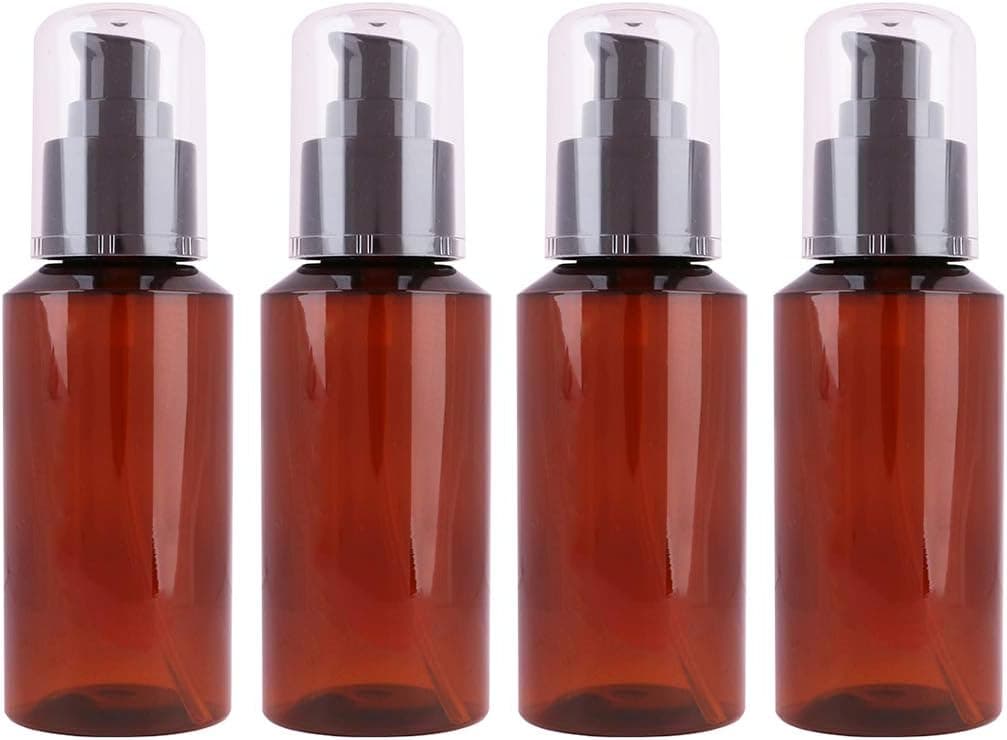 Yebeauty Empty Pump Bottles, 3oz Plastic Refillable Lotion Bottles Dispenser with Pump Travel Size Bottle for Sample, Skin Care Makeup Beauty Care, Pack of 4