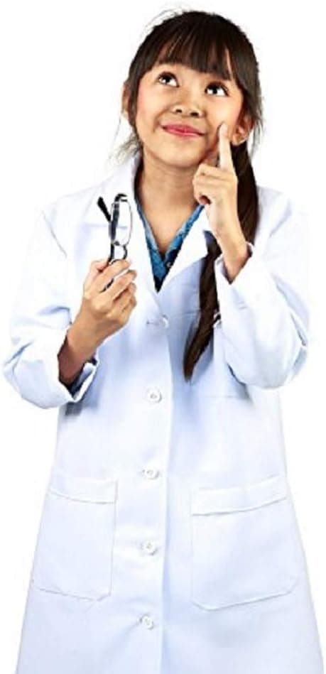 M&M SCRUBS Soft Quality Childlesn Lab Coat (5/6, White)