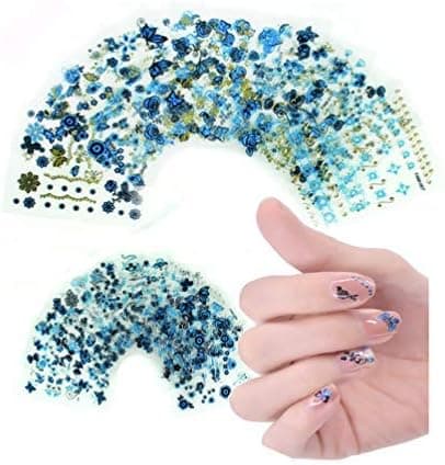 CINEEN 24 Sheets Nail Decals Elegant 3D Nail Art Stencils Design Self-Adhesive Tip Nail Art Stickers
