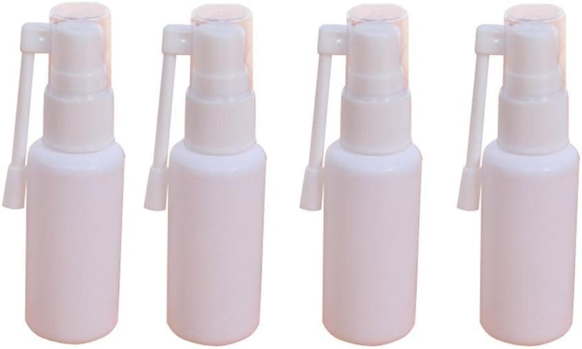 6PCS 360 Degree Revolve Plastic Spray Bottles-Refillable Cosmetic Makeup Perfume Storage Container Jars Pot With Nasal Sprayer(White) (10ml)