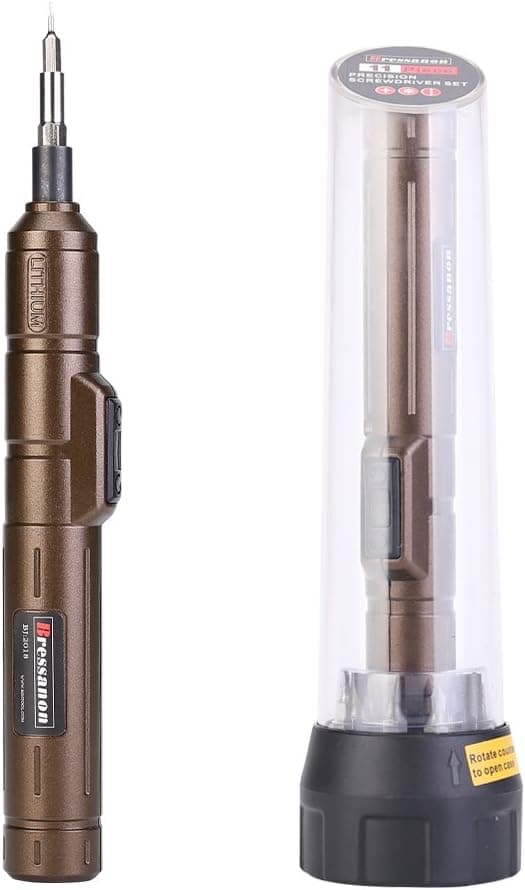 Bressanon 4V Mini Cordless Electric Precision Screwdriver MAX Torque 2N.m - 11Screwdriver Bits in Case