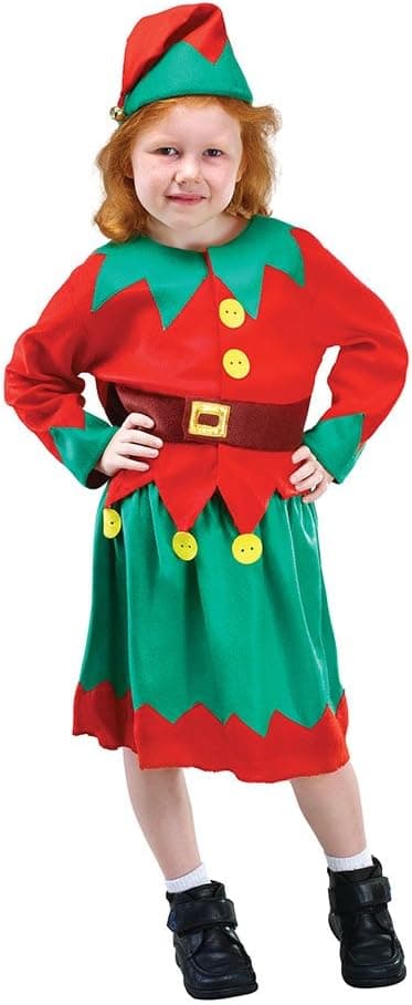 Bristol Novelty CC613 Santa's Helper Costume, Green, Medium, Approx Age 5 - 7 Years, Santa's Helper (M)