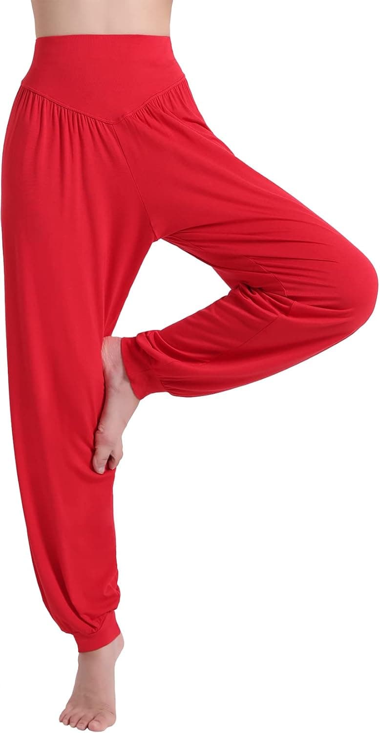 Hoerev Brand Super Soft Modal Spandex Harem Yoga Pilates Pants