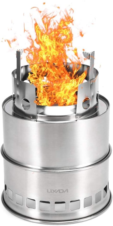 Lixada Camping Stove, Stainless Steel Outdoor Cooking Wood Burning Stove Foldable Portable Backpacking Alcohol Stove Hiking Picnic BBQ (All Models)