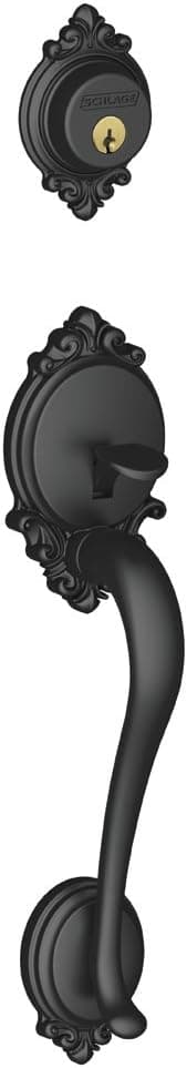 Schlage F58BRK622 Brookshire Exterior Handleset with Deadbolt, Matte Black (Exterior Half Only)