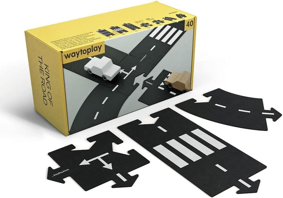 Way To Play Toys Flexible Race Track Toy Road Set King of the Road 40 Pieces