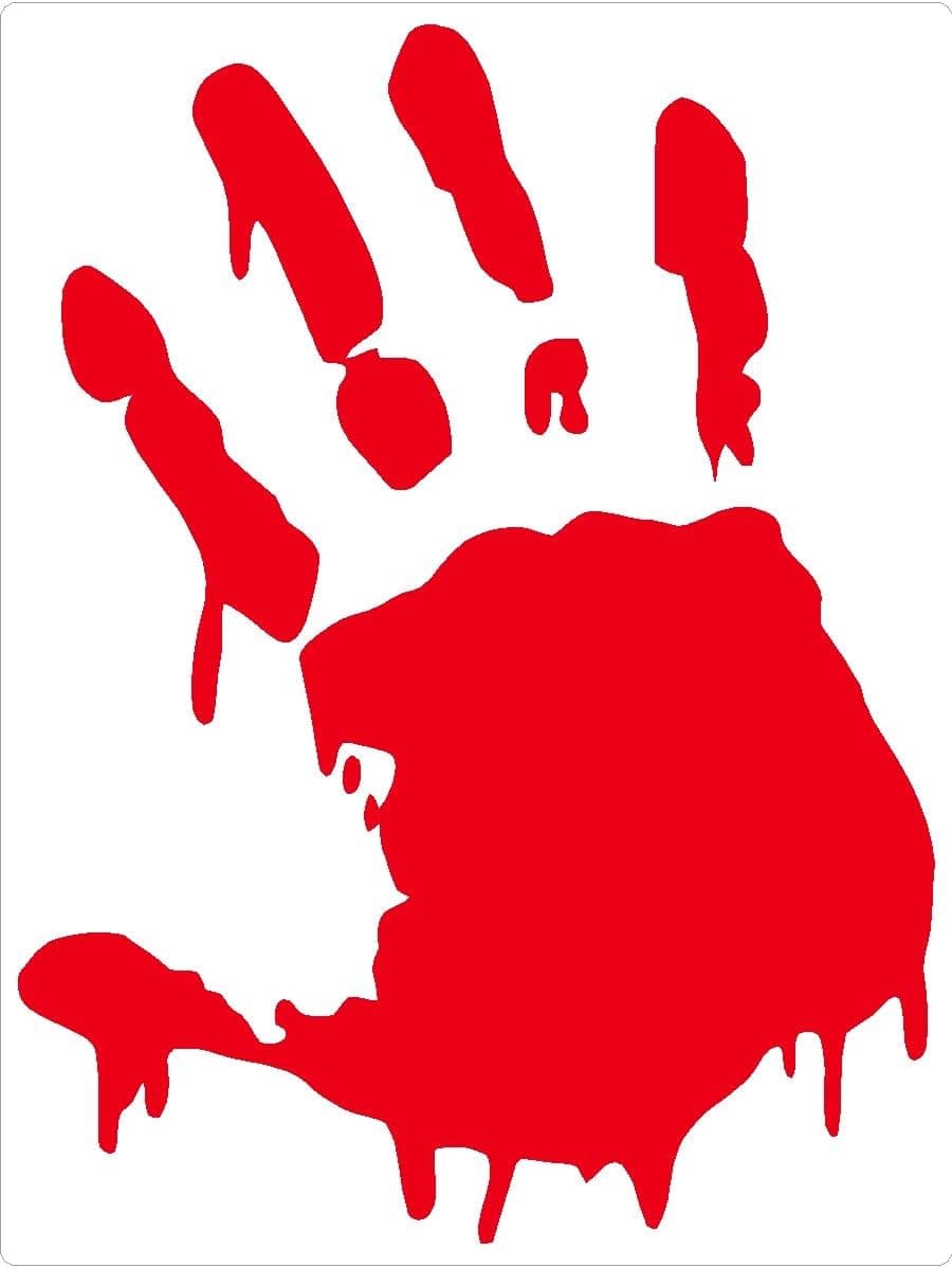 Sassy Stickers Zombie Right Hand Vinyl Decal Window Sticker (Color: Blood Red)
