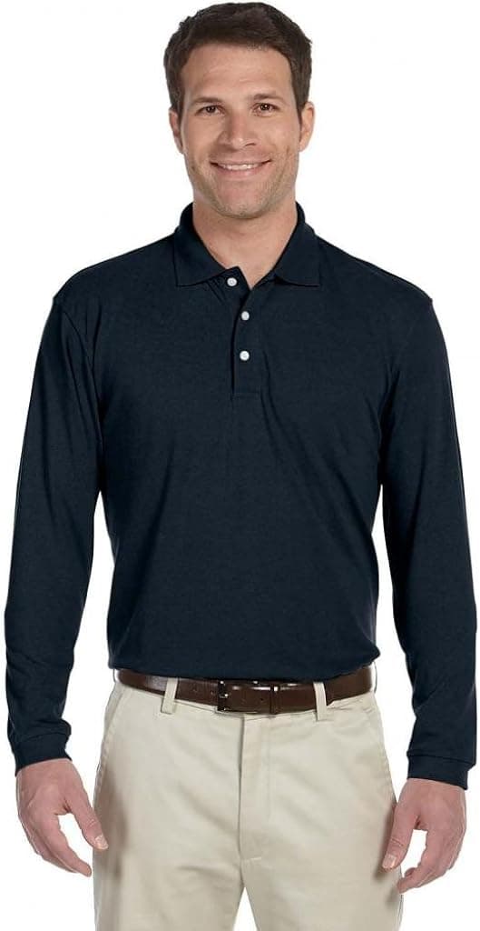 Harriton Men's 5.6 oz. Easy Blend™ Long-Sleeve Polo XL NAVY