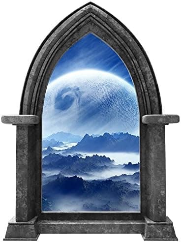 24" Castle Scape Instant Fairy Tale Window View Frozen Planet #1 Granite Wall Decal Sticker Graphic Mural Home Kids Game Room Office Art Decor New