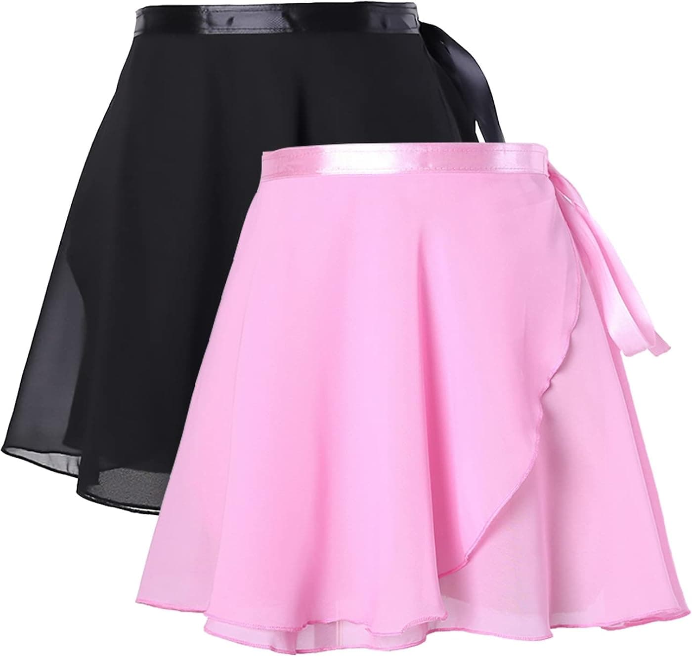 SIMYJOY ENJOY THE SIMPLICITY 2 Pack Girls Ballet Skirts Toddler Dance Tutu Dress Tie Waist Wrap Ballerina Dancewear