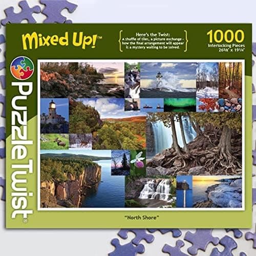 PuzzleTwist Jigsaw Puzzle | "North Shore" | Mixed Up! Series | 1000 Pieces | Lakes Woods Family Pastime