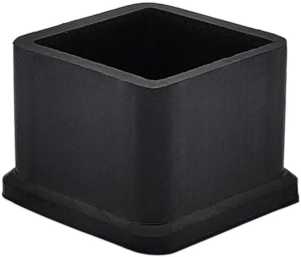 Flyshop Square Anti-Slip Rubber Leg Tips Chair Leg Caps Furniture Floor Protectors 1-Inch x 1-Inch, 25 x 25 mm Black 10Pcs