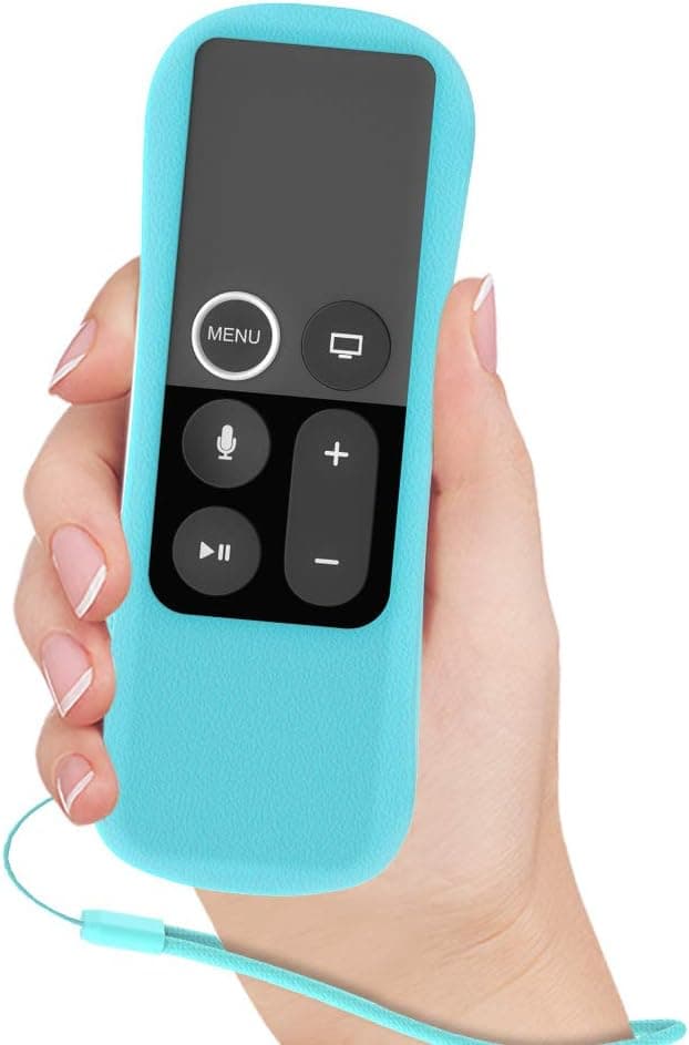 Amazon FBA SIKAI Patent The New Apple TV 4Gen Siri Remote case Non-Slip-Grip & Secure for Apple TV Siri Remote Ergonomic Design Silicone case for Apple TV Siri Remote Control (Luminous-Blue)
