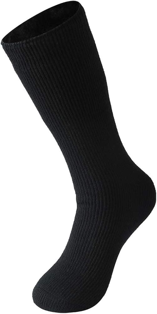 (1 Pair, L, Black) Bun Large Warm Thermal Socks Unisex Winter Insulated Thick Heavy Crew Socks