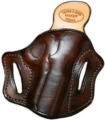 Right Hand - Tucker & Byrd Leather Full Pancake Belt Holster - Colt Python 4" - Dark Brown