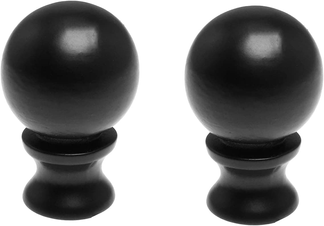 2pcs 1-1/2 Inch Lamp Finial Oil Rubbed Black Steel Ball Knob Lamp Shade Finials Cap Knob Lamp Decoration for Lamp Harp Holder