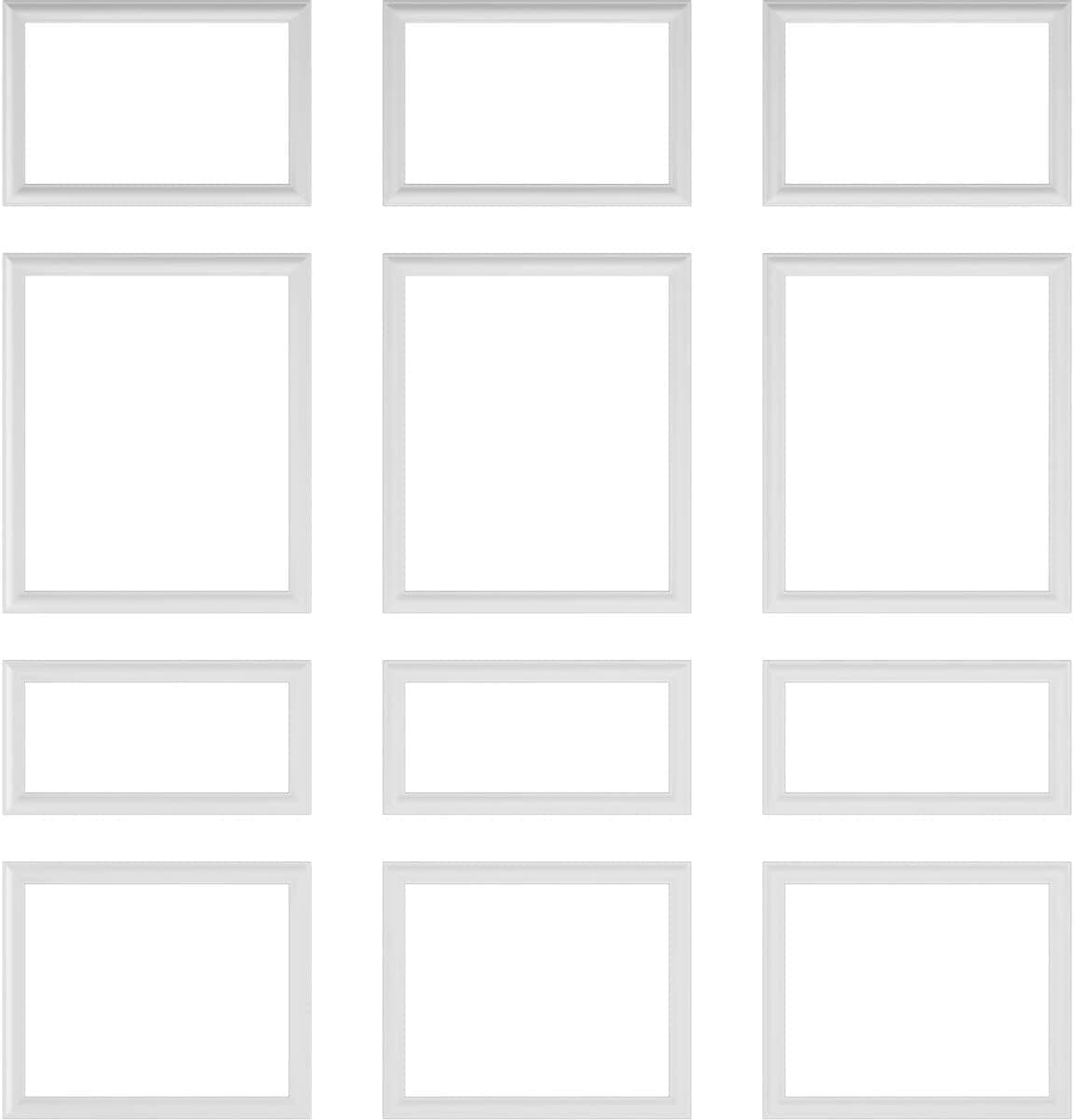 Ekena Millwork WPKUFW014P096 94 1/2" L Ashford Square Full Wall Wainscot Paneling Kit, 96"H to 120"H, Primed White