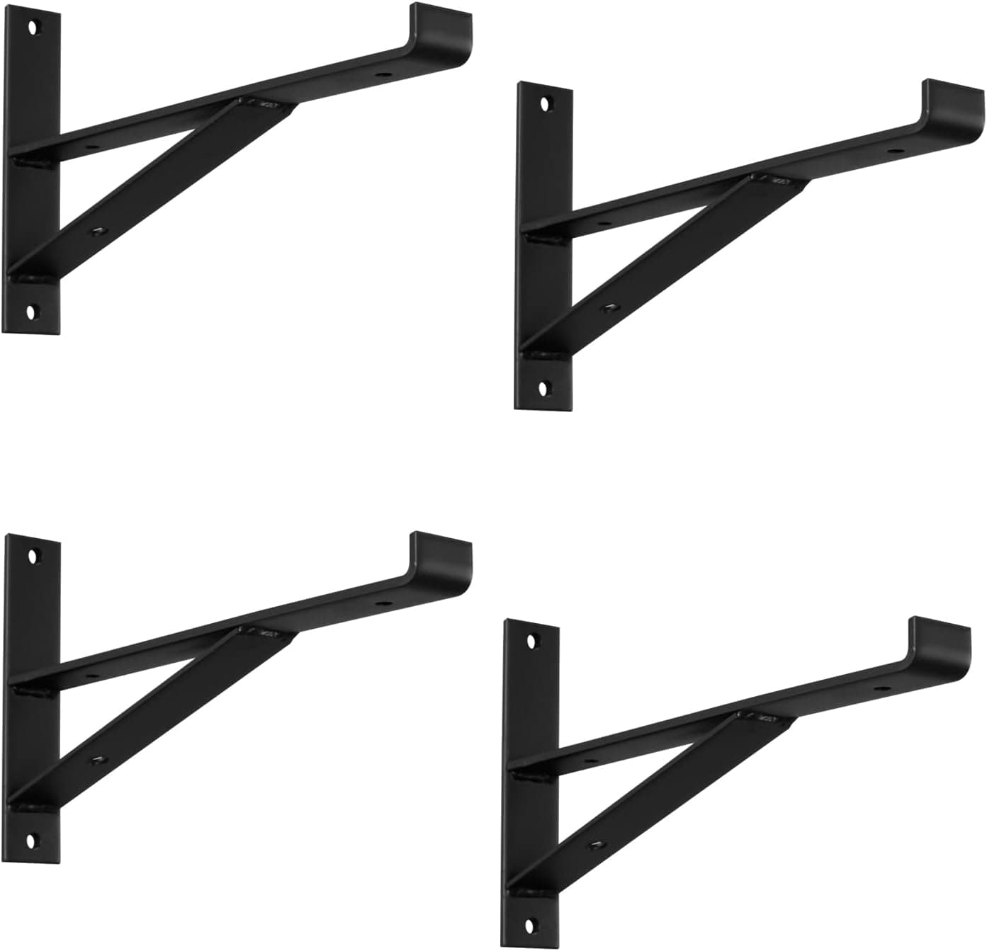 4 Pcs Shelf Bracket,12‘’ Black,Multi-Size,Heavy Duty DIY Wall Hanging Shelves Corner Brace with Screws