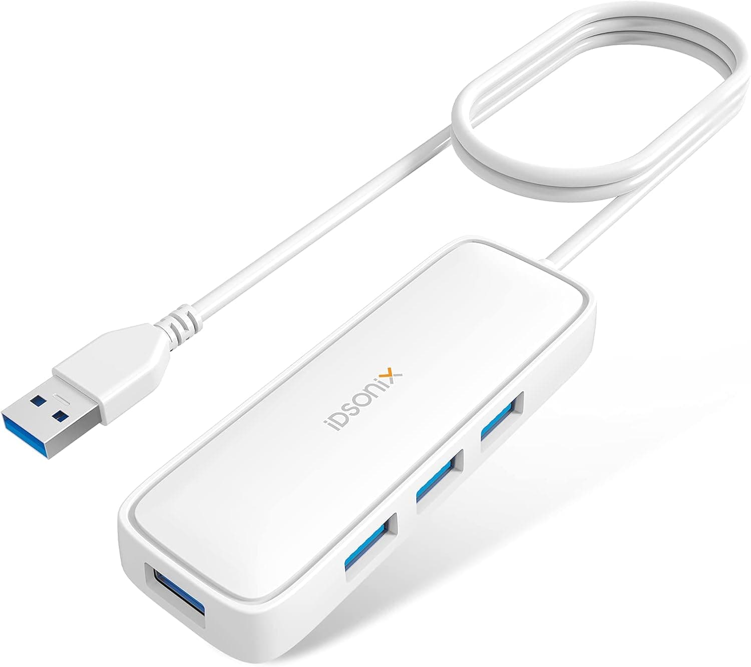 iDsonix USB Hub, Ultra-Slim 4-Port USB 3.0 Hub 5Gbps Data Transfer USB-A Hub with 3ft Extended Cable for Laptop, MacBook, Mac Pro, iMac, Surface Pro, XPS, PC, Flash Drive, Mobile HDD, Keyboard, ect