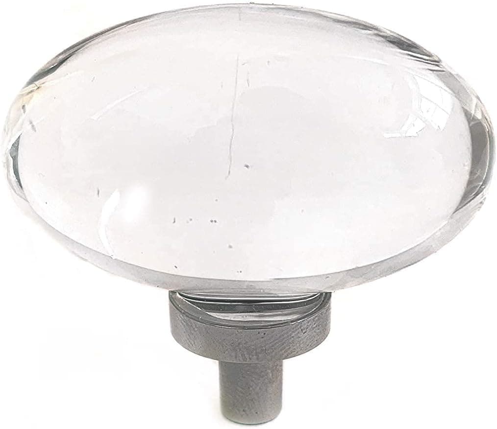 10 Pack Crystal 1 1/4" Crystal Glass Round Egg shaped Knobs with Polished Chrome base for bathroom/kitchen cabinets drawers/nightstand/furniture