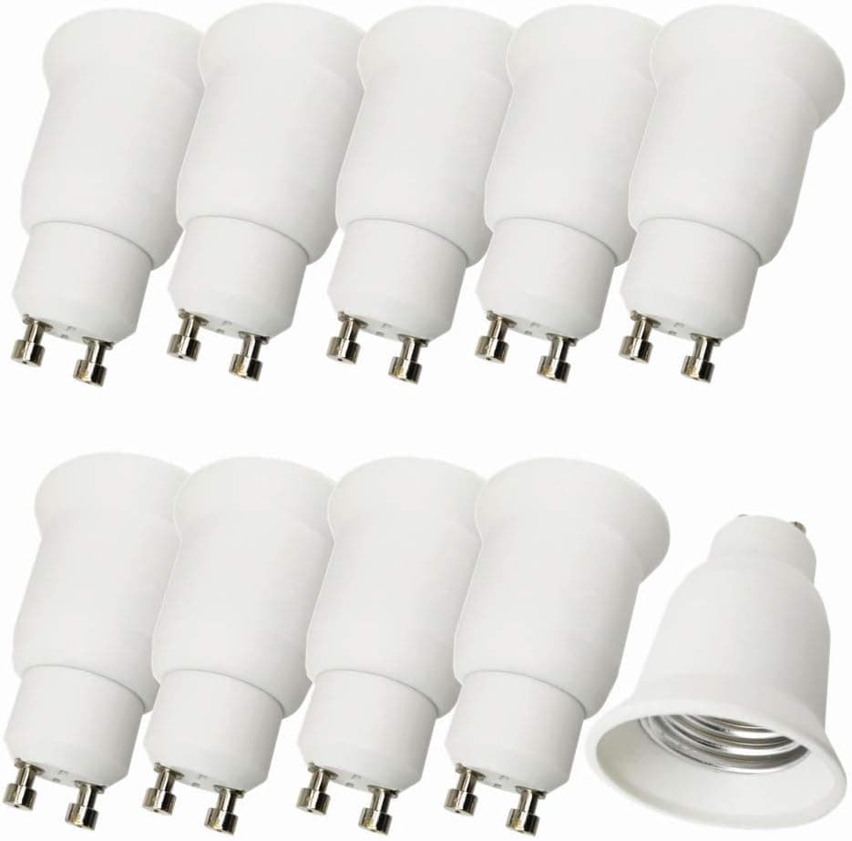 DZYDZR 10pcs GU10 to E26/E27 Edison Base Lamp Bulbs Sockets Adapter Converter Flame Retardant Material Used for Less Than 60W LED Lamp