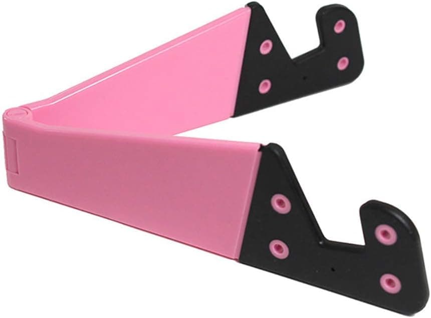 UKD PULABO Smart Phone and Tablet Desktop Stand V Shape Foldable Vertical and Horizontal Phone StandMount Pink Sturdy and Practical